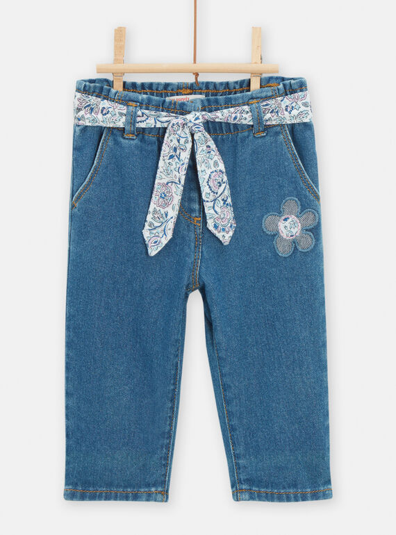 Jean bleu à ceinture pour bébé fille TIDEJEAN / 24SG09J1PANP274