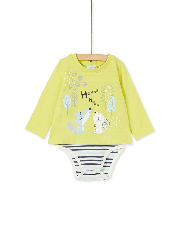 Body 2 en 1 vert bébé garçon KUBOBOD / 20WG10N1BOD108