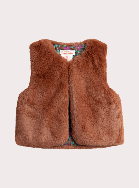 Cardigan révérsible sans manches pour bébé fille VIBACAR2 / 24WG09Q3CAR821