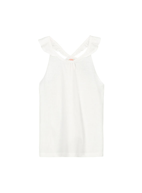 Débardeur en coton blanc fille FAJODEB3 / 19S901G3D27000