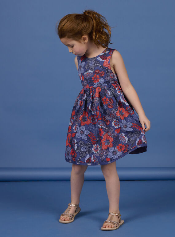 Robe réversible bleue enfant fille NASANROB2 / 22S901S4ROB707