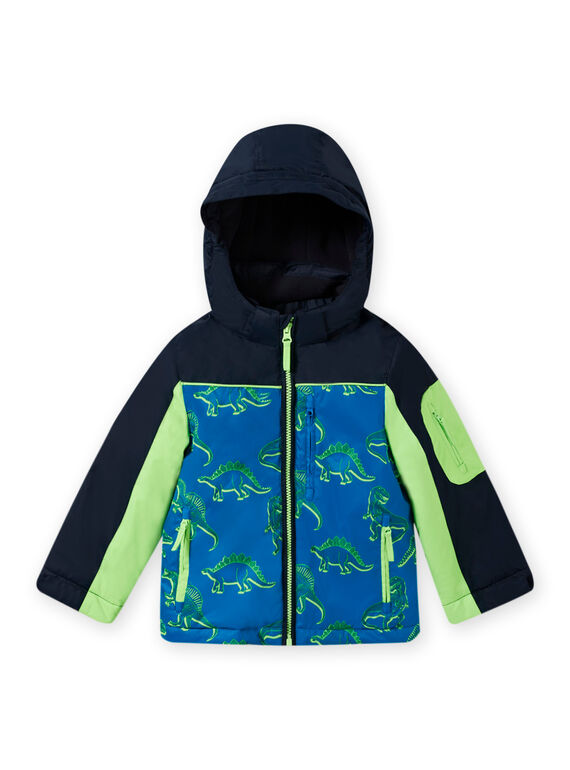 Blouson de ski bleu motifs dinosaures enfant garçon MOSKIPAR / 21W902R1ANOC221