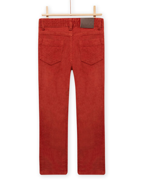Pantalon en velours côtelé rouge-orangé enfant garçon MOJOPAVEL7 / 21W902N3PANE408