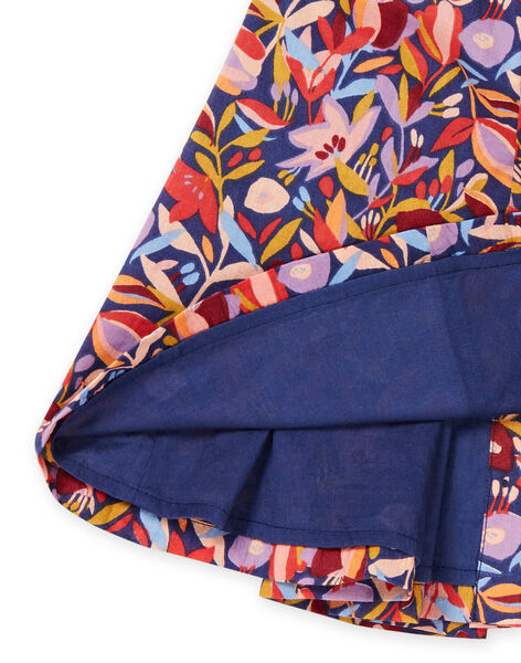 Robe indigo à imprimé fleuri RISUNROB2 / 23SG09K1ROB703