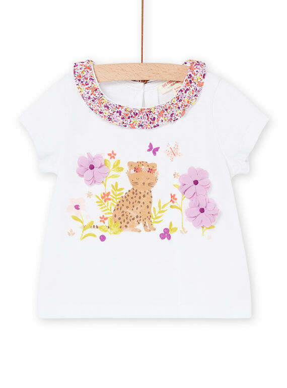 T-shirt à motif chat et animation fleurs RINEOBRA / 23SG09O1BRA000