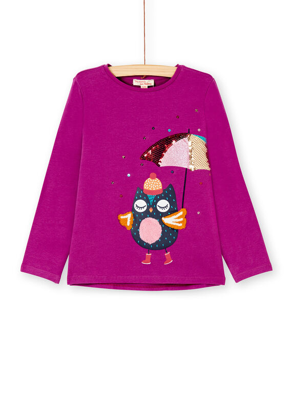 T-shirt manches longues, chouette à parapluie en imprimé, cornelly et brodé de sequins KALUTEE2 / 20W901P2TML310