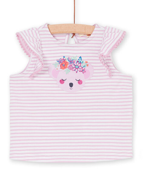 T Shirt Manches Courtes A Rayures Motif Koala Bebe Fille T Shirt Blouse Bebe Dpam