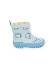 Bottes de pluie bleues à imprimé chats RUPLUITIGR / 23KK3812D0CC218