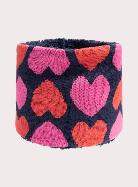 Snood à motif cœurs pour fille VYAJOSNOO6 / 24WI01N3SNO070