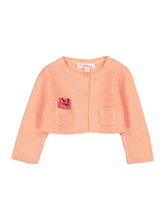 Gilet en maille bébé fille FIBACAR2 / 19SG0962CAR404