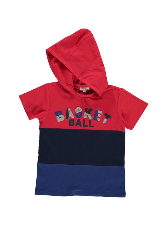 Tee-shirt manches courtes à capuche garçon CODETEE2EX / 18S902F5TMC050