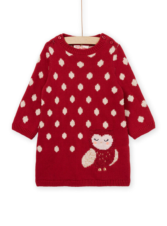 Robe en tricot jacquart à motif chouette PIPRAROB2 / 22WG09S2ROB410