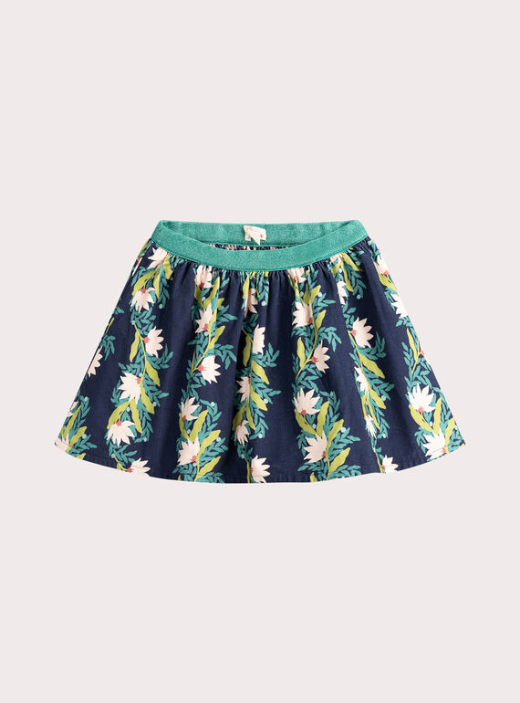 Jupe réversible en velours côtelé fleuri pour fille VAKLIJUP / 24W90141JUP070
