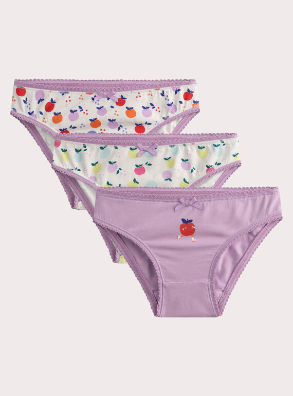 Culottes pommes lot de 3 pour enfant fille WEFALOTPOM / 25SH11C1D5L001