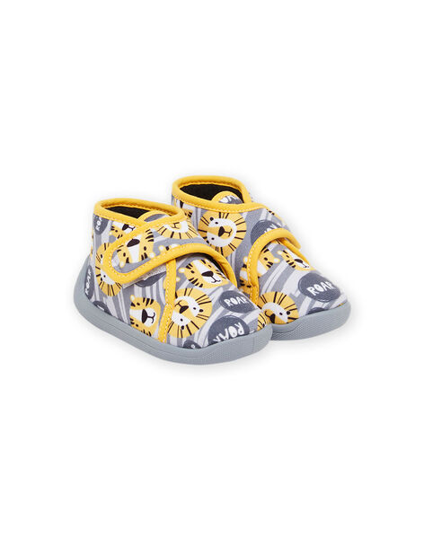 Chaussons bottillons à imprimé lion et lettrage PUPANTCHAT / 22XK3842D0A940