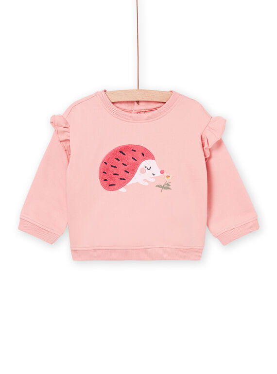 Sweat rose à motif hérisson PIRHUSWE / 22WG09Q1SWE303