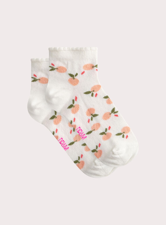 Socquettes écrues motifs fruits pour fille WYAPRICHO / 25SI01M5SOQ001