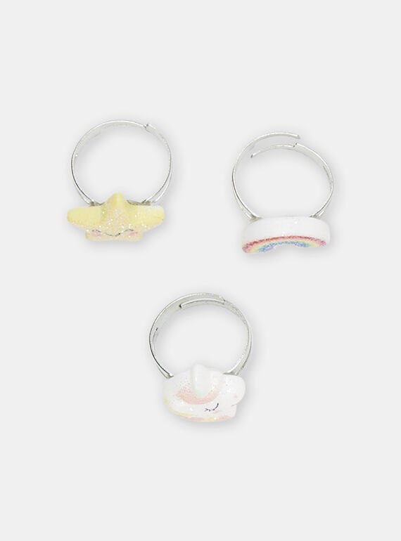 3 bagues brillantes multicolores fille SYAJORING2 / 23WI0181BAG099