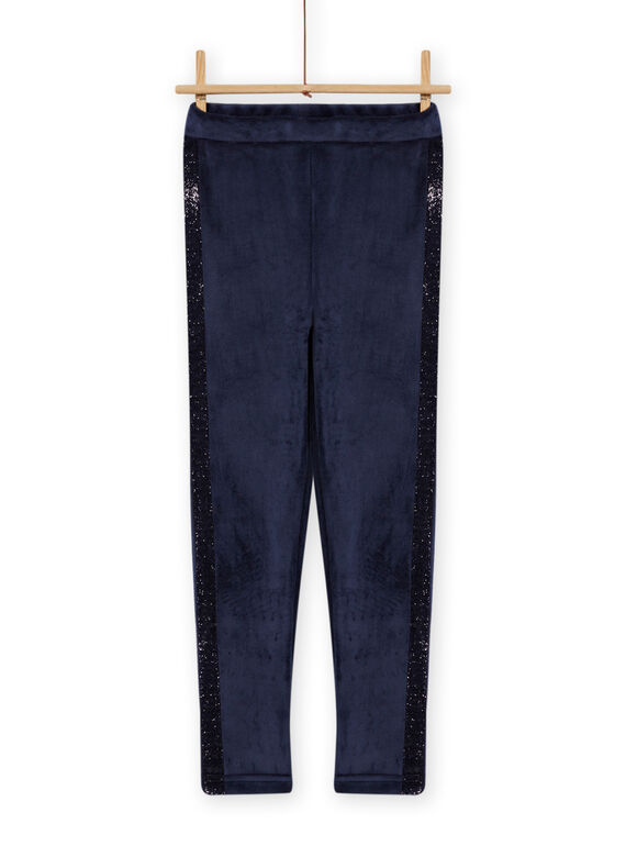 Legging bleu marine fourré enfant fille MAJOLEG5 / 21W901N7PAN070