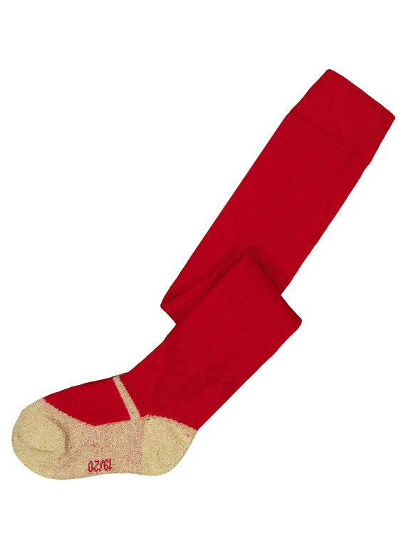 Collant en coton avec motif babies doré sur les pieds. GYINOCOL2 / 19WI09V1COLF521
