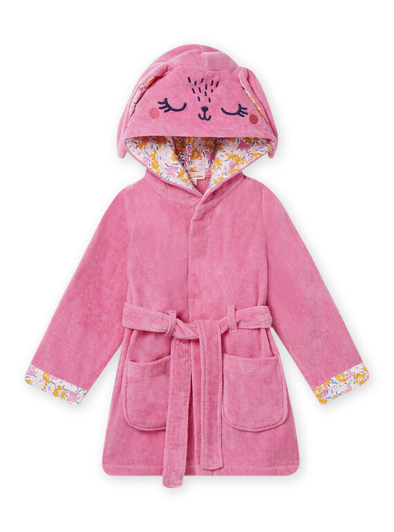 Robe de chambre rose à capuche animation lapin enfant fille NEFAROBRAB / 22SH11G1RDCD330