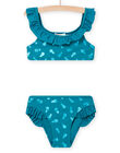 Maillot de bain bleu pétrole enfant fille NYABIK2 / 22SI01L6MAI716