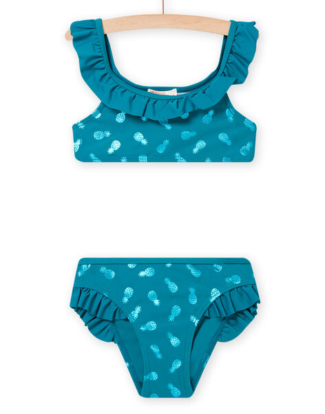 Maillot de bain bleu pétrole enfant fille NYABIK2 / 22SI01L6MAI716
