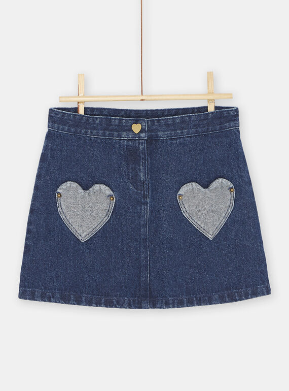 Jupe bleue en jean fille SAKYOJUP1 / 23W901I1JUPK005