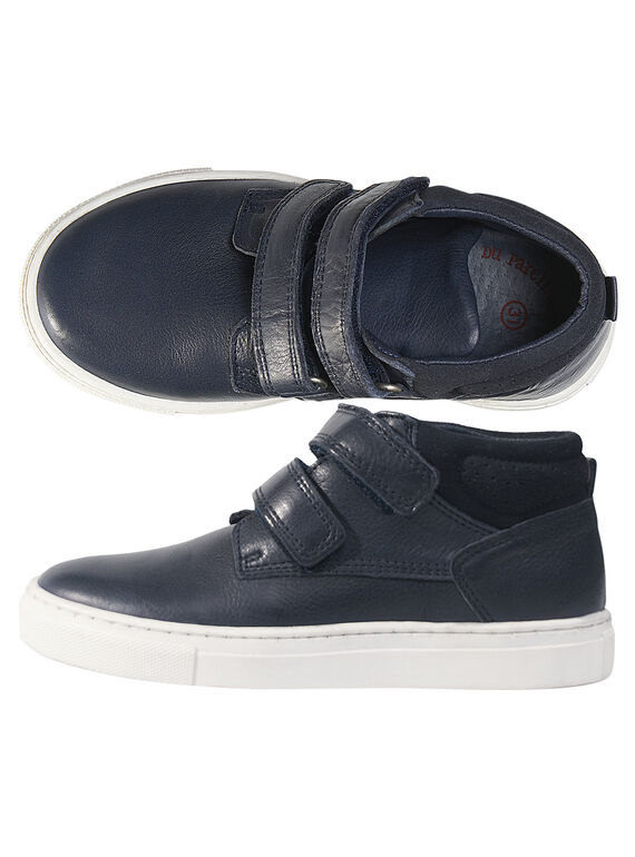 Basket cuir marine enfant garçon  GGBASGO / 19WK36ICD3F070