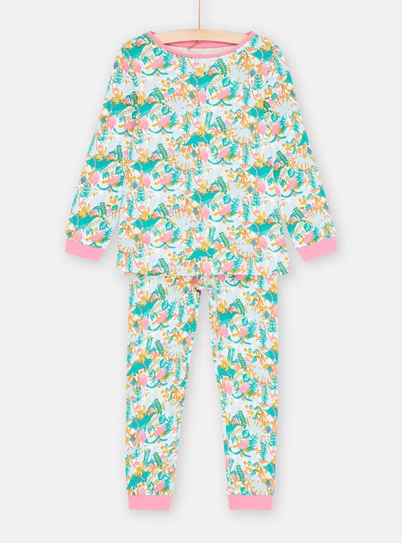 Pyjama écru à imprimé tropical fille SEFAPYJDIN / 23WH1142PYJ001