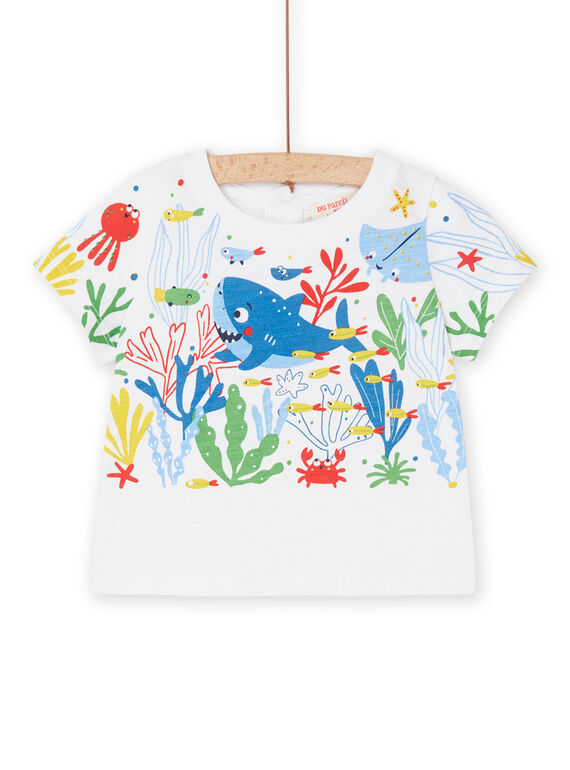 T-shirt blanc à motifs animaliers RUPOPTI3 / 23SG10X3TMC000