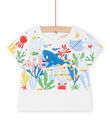 T-shirt blanc à motifs animaliers RUPOPTI3 / 23SG10X3TMC000