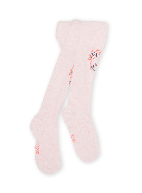 Collant rose chiné enfant fille NYAMOCOL / 22SI01N1COLD314