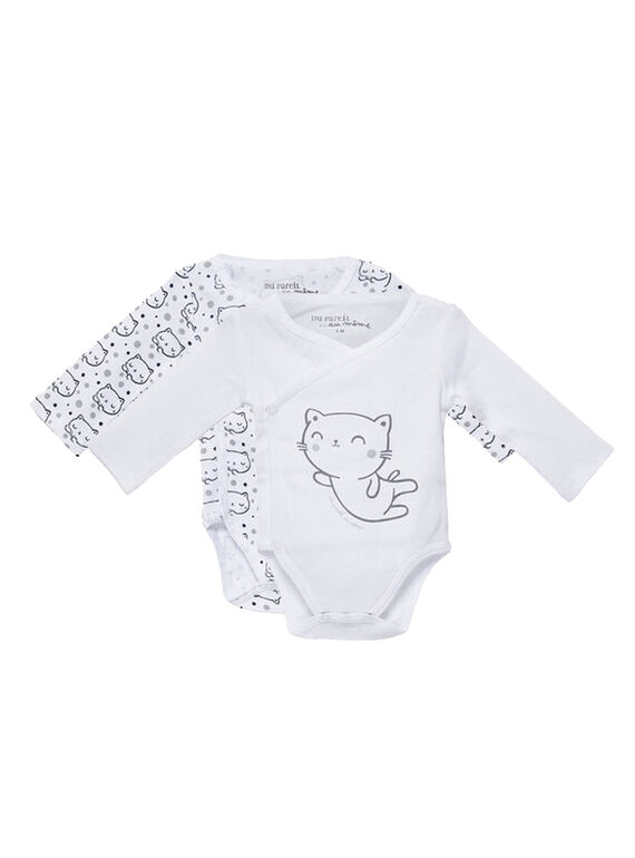Lot de 2 bodys croisés naissance manches longues JOU1BOD2 / 20SF77J1BOD000