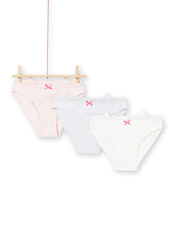 Lot de 3 culottes assorties à motif tête de chat enfant fille MEFALOTCHA / 21WH11B6D5L001
