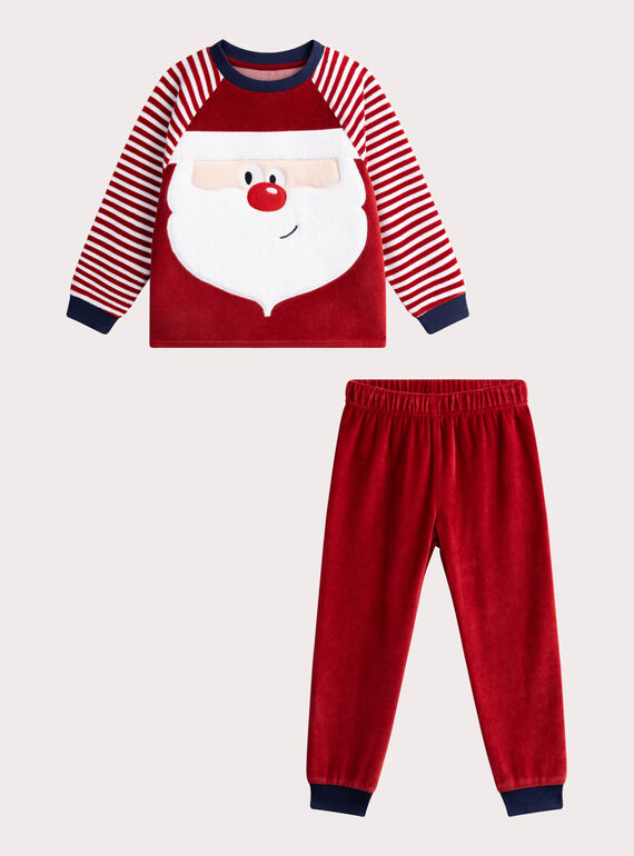 Pyjama père Noël en velours pour garçon VEGOPYJNO2 / 24WH12B2PYJF526