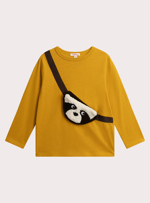 T-shirt jaune sac banane trompe l'œil pour garçon VOBATEE3 / 24W902Q3TML106
