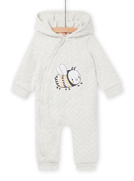 Combinaison gris chiné à capuche naissance mixte NOU1COM / 22SF0541CBLJ920