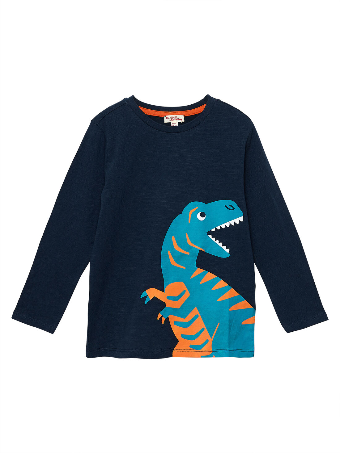 Tee shirt manches longues garçon marine imprimé dinosaure : Catalogue DPAM  enfant | DPAM