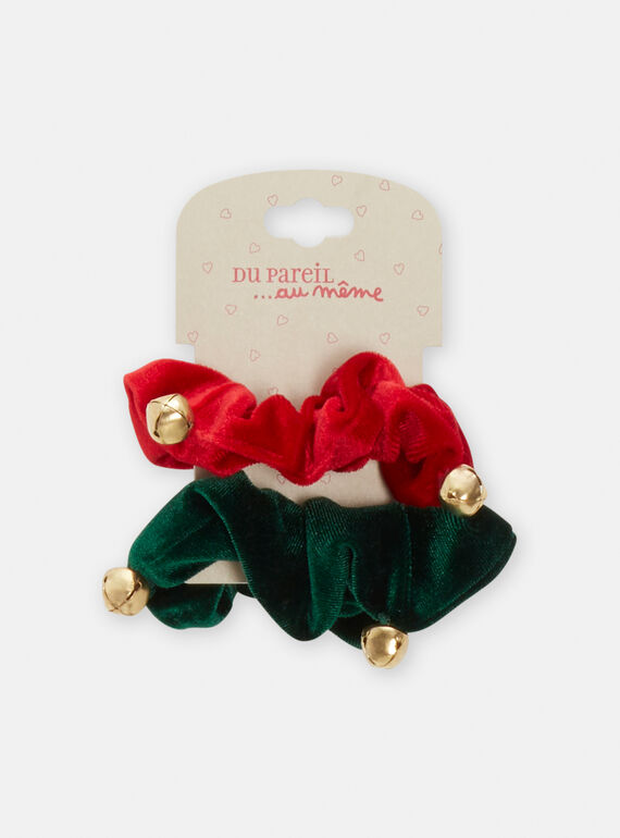 Lot de 2 chouchous velours à clochettes pour fille SYAJOELA12 / 23WI01S2ELAF529