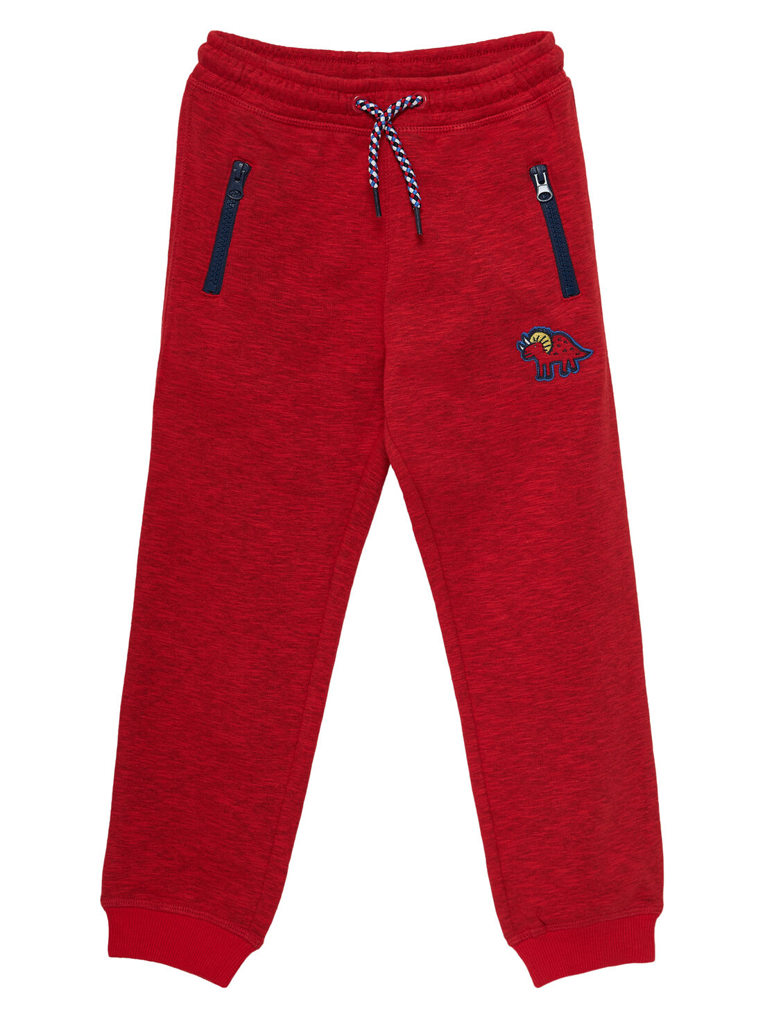 Jogging en molleton gar on rouge avec poche zipp es