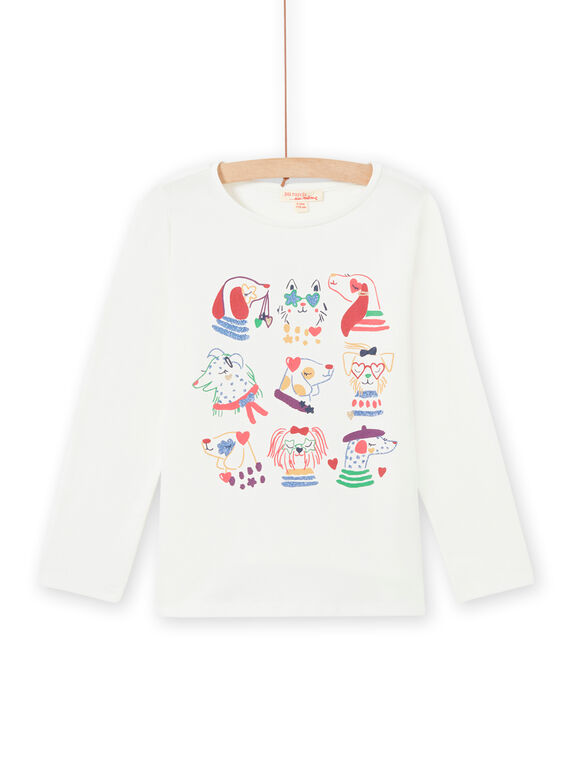 T-shirt manches longues imprimé fantaisie enfant fille MAMIXTEE5 / 21W901J1TML001