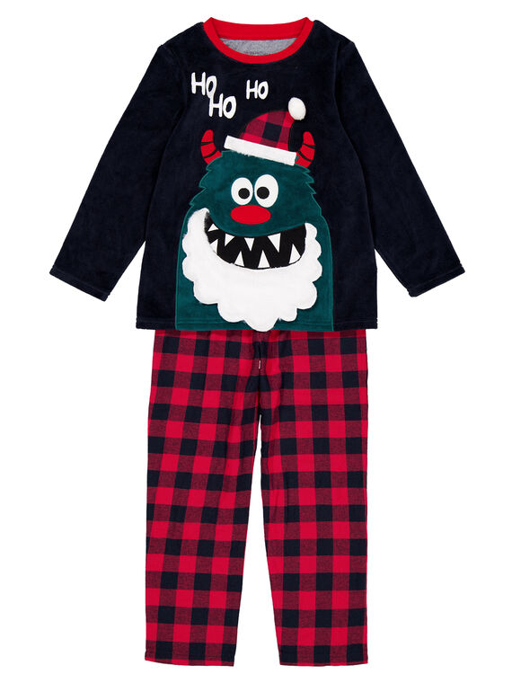 Pyjama de Noël en velours et bas flanelle enfant garçon GEGOPYJNO2 / 19WH12T1PYJC243