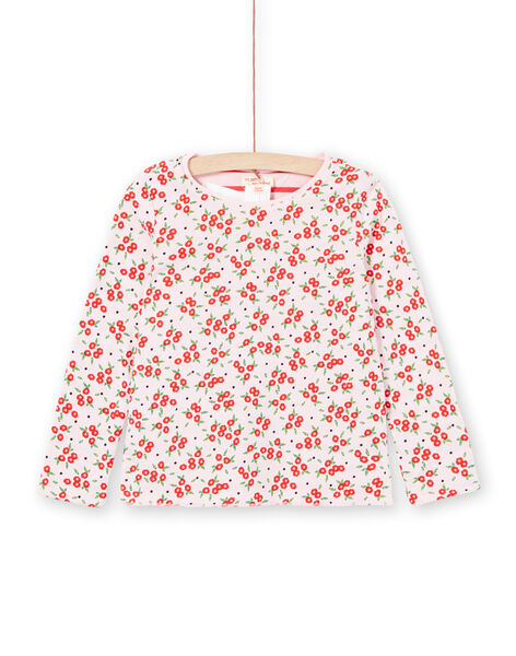 T-shirt réversible manches longues rayures et fleurs enfant fille LAROUTEE3 / 21S901K3TMLD326