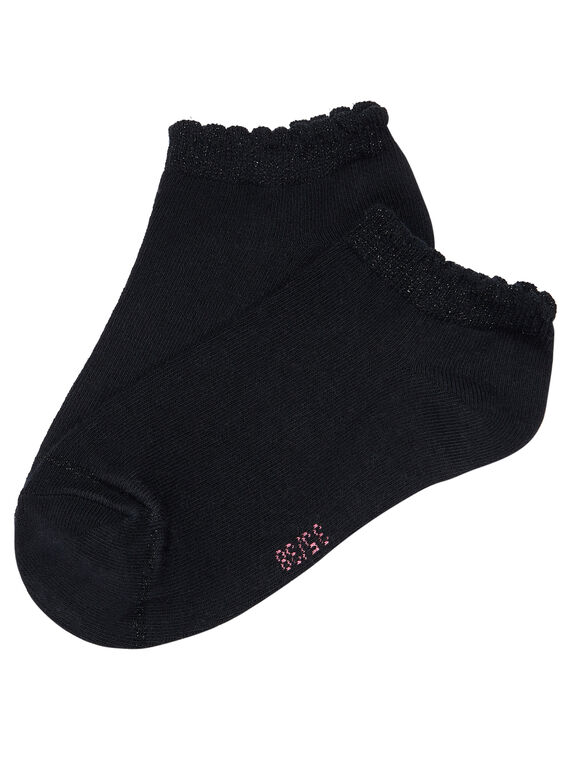 Chaussette noire fille avec détails lurex JYAESCHOS3 / 20SI0162SOQ090
