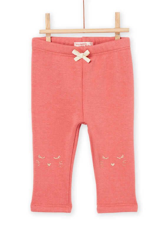 Pantalon terracotta à motif tête d'animal sur les genoux PIJOPANDOU3 / 22WG09D2PANE415