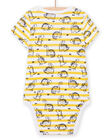 Body blanc à rayures jaunes imprimé dinosaure bébé garçon NEGABODINO / 22SH14I8BDL000