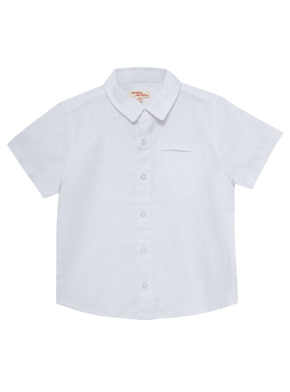 Chemise sans manches en lin blanc garçon JOPOECHEMEX / 20S902G3CHM000