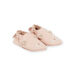 Chaussons cuir souple rose motif chat bébé fille