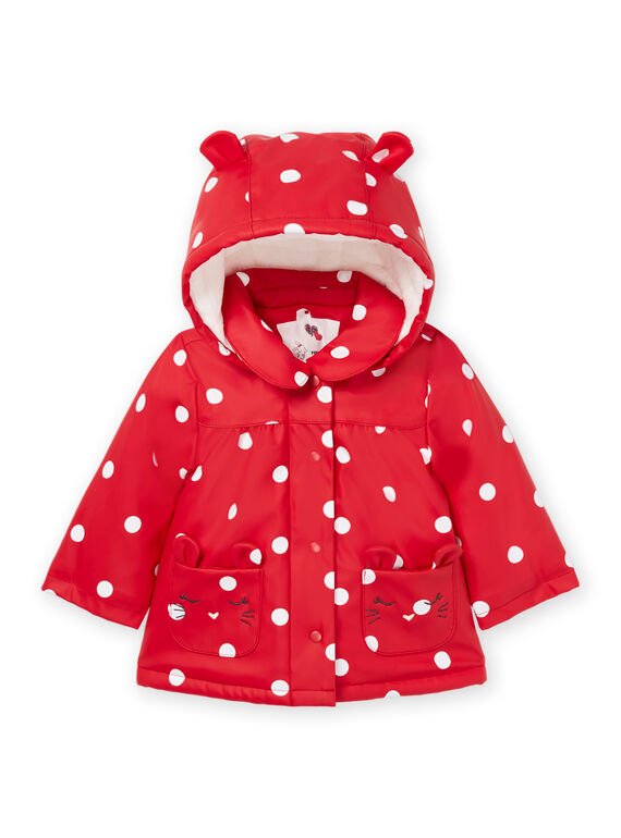 Imperméable à capuche imprimé pois 22WG09F1IMP050
